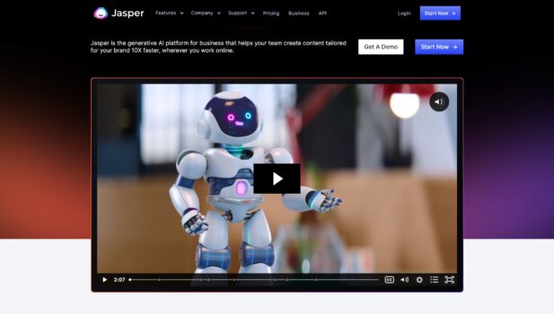 Jasper is an AI-powered writing assistant that helps create high-quality content quickly and efficiently, saving time and effort.